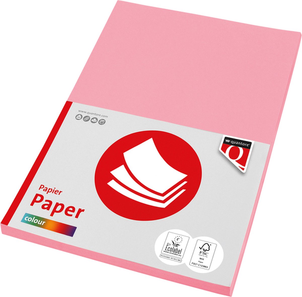 Kopieerpapier Quantore Colour A4 120gr roze 100 vel | 10 stuks